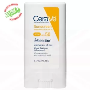 CeraVe Mineral Sunscreen Stick SPF 50 Broad Spectrum SPF + Hyaluronic Acid - Picture 1 of 24