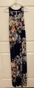 Beeson River Maxikleid Größe Medium M Blumenmuster ärmelloses Kleid mit Taschen (12) - Bild 1 von 10