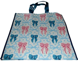 Reusable Tote Bag ~ 20" X 18" X 8" ~ PATRIOTIC BOWS By T.J.MAXX - Imagen 1 de 1