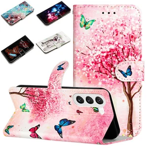 Phone Case Cover for Samsung S10 S20 Luxury Pattern PU Leather Flip Wallet Case - Picture 1 of 21