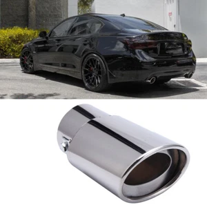 For INFINITI Q50 Q50S Silver Stainless Steel Rear Exhaust Pipe Tail Muffler Tip - Picture 1 of 13