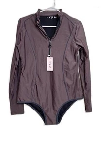 TRAJE DE BAÑO LYRA NATACIÓN CUELLO REDONDO MIENTRAS PIEZA CREMALLERA FRONTAL CAQUI MARRÓN L - Imagen 1 de 5