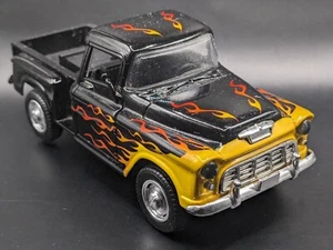 🔥Nuovo Ray - 1955 Chevy 3100 Stepside Pickup (Nero/Fiamme) - 1:36 Sciolto - Foto 1 di 10