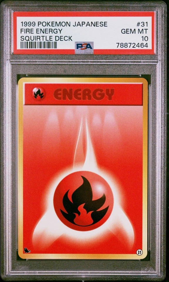 1999 Pokemon Japanese Squirtle Deck 31 Fire Energy PSA 10 - Image 1 of 1