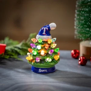 Texas Rangers Mini LED Tabletop Christmas Tree 4" - Picture 1 of 2