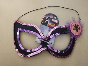 Spider-Girl Eye Mask Halloween Costume Accessory Spiderman Sequined Marvel - Picture 1 of 1