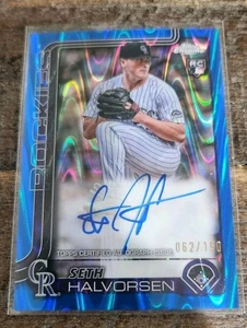 2025 Topps Chrome Seth Halvorsen Blue Ray Wave Rookie Auto /150 - Picture 1 of 1