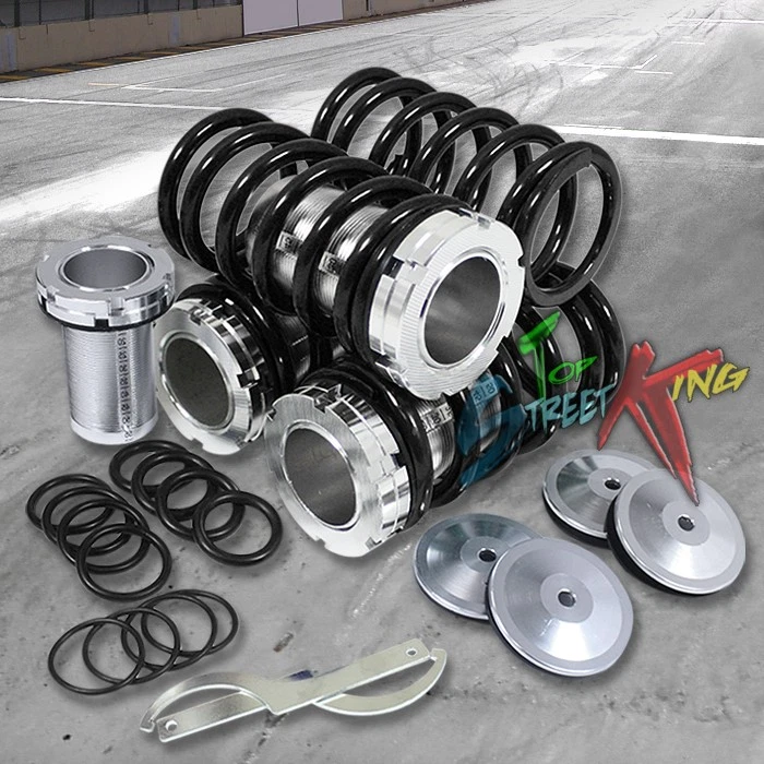 PARA 88-00 CIVIC/CRX 90-01 DB/DC COILOVER DELANTERO+TRASERO 0-3" RESORTE REDUCTOR NEGRO Foto 1 de 1