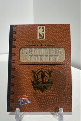 Camiseta deportiva Fleer Platinum Scouting Report 2003-04 Dirk Nowitzki usada en juegos Mavericks Foto 1 de 3