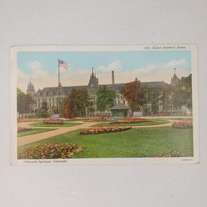 Postal de lino sin publicar Union Printers Home Colorado Springs Colorado - Imagen 1 de 7