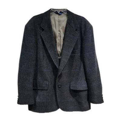 Blazer Abrigo Deportivo de Lana Virgen Pendleton Para Hombre Talla 46 Cuadros Tweed Azul Gris  Foto 1 de 4