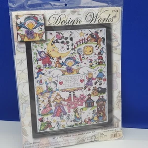 Design Works Mother Goose "Nursery Rhymes" Personalized Cross Stitch Kit 11x15" - Picture 1 of 5