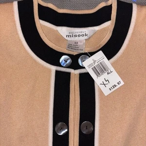 Exclusively Misook XS Cardigan Sweater Knit Top Career Business Casual NWT - Picture 1 of 6
