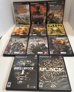 Lot 10 Playstation 2 Shooting War Weapons Black Shooting Stealth Action Gun - Picture 1 of 10