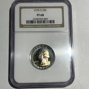 NGC PF68 1970-S Target Toned Obverse Washington Quarter. Nice Toning Occurring! - Picture 1 of 4
