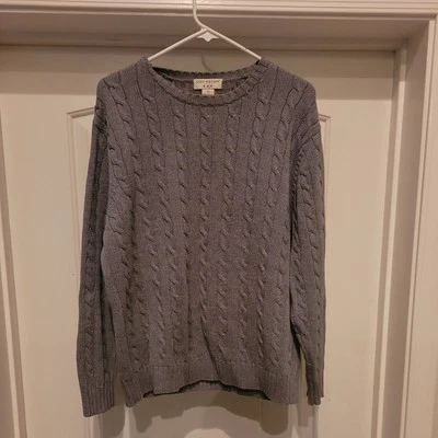 Covington Sweater lg Gray Cable-Knit Crew Neck Pullover Cotton⭐️⭐️⭐️⭐️⭐️ Foto 1 de 4
