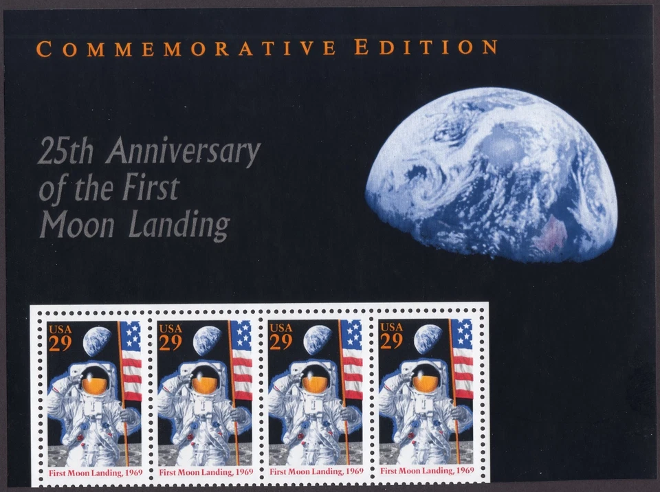 Scott #2841 29¢ FIRST MOON LANDING Title Block of 4 Stamps - MNH - Image 1 of 1