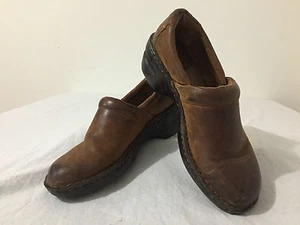 BOC Born Concepts Slip-On Shoes Clogs Brown Leather Size 9/40.5 - Imagen 1 de 12