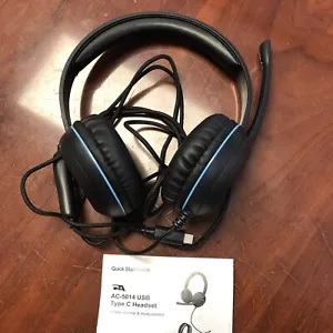 Cyber Acoustics AC-5014 C Port Stereo Headset boom microphone headphones - Picture 1 of 5