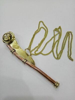 Vintage Copper Brass Bosun Whistle Navy Key Ring Nautical Gift Pendant Necklace • 10.55$