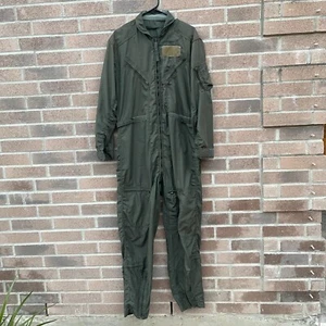 VTG US Air Force Flyers Coveralls Men 38 Flight Suit Green Scovill USAF Military - Picture 1 of 21