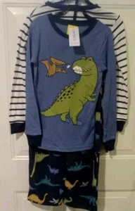 Boys size 8 flannel dinosaur pajamas set ** 3 pieces ** - Picture 1 of 1