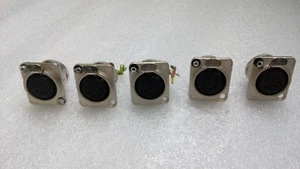 LOTE 5 CONECTOR XLR 5 PIN HEMBRA BASE CHASIS NEUTRIK NC5FD-L-1 - Imagen 1 de 2