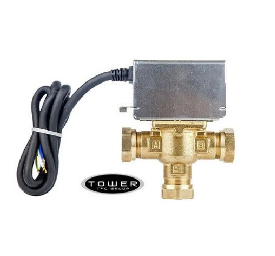 Tower VAL328MP 28mm 3 Port Mid Position Motorised zone valve