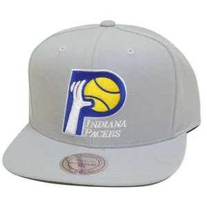 Mitchell & Ness NBA Indiana Pacers Gris Equipo Logotipo Vieja Escuela Gorra Sombrero - Imagen 1 de 3