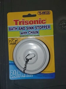 1X Drain Rubber Plug Stopper with Chain for Kitchen Bathroom Bath Tub Sink Basin - Picture 1 of 4