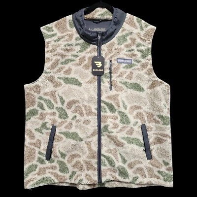 Burlebo Sherpa Vest Mens 2XL Alpine Camo Full Zip Lined Drawcord Hunting NEW - Image 1 of 4