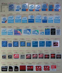 Pegatina Pentium 3 Pentium 4 Pentium doble núcleo Pentium m dorada Pentium D ATI - Imagen 1 de 1