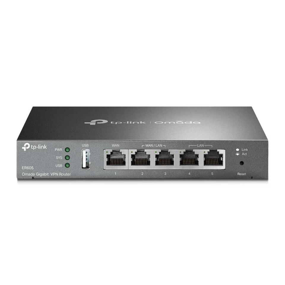 TP-Link ER605 v2 | Omada 5-Port Gigabit Multi-WAN VPN Router | 3 Config WAN/LANs - Image 1 of 4
