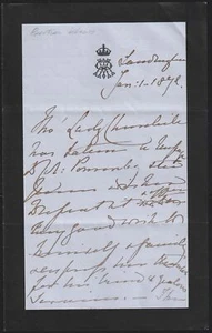1872 1st JAN, QUEEN VICTORIA Sandringham, P.O.Wales illness & Wm Jenner K.C.B. - Picture 1 of 2