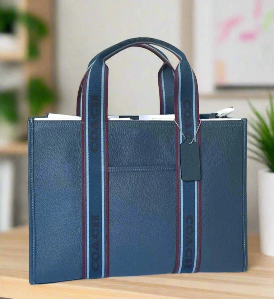 Coach Smith Tote Medium Blue Leather Crossbody Bag Cu997 ORIGPKG