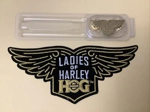 Parche bordado para coser y prendedor insignia Harley Davidson Club cerdo damas de Harley - Imagen 1 de 12