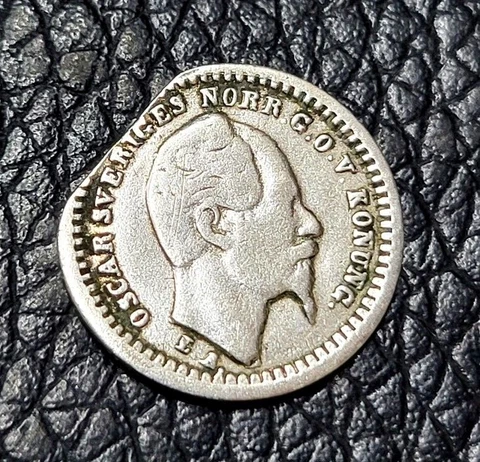 1855 Sweden 10 Ore Silver (.750) Coin Cover