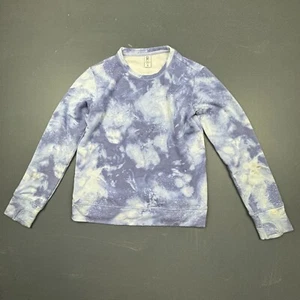 Athleta Girl Sweatshirt XL 14 Tie Dye Blue Crew Neck Fleece Casual Modal Blend - Picture 1 of 10