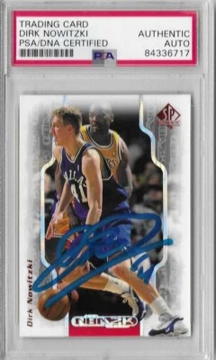 Dirk Nowitzki Signed 1998 SP Authentic NBA 2K Rookie Card PSA/DNA Certified Auto - Image 1 of 2