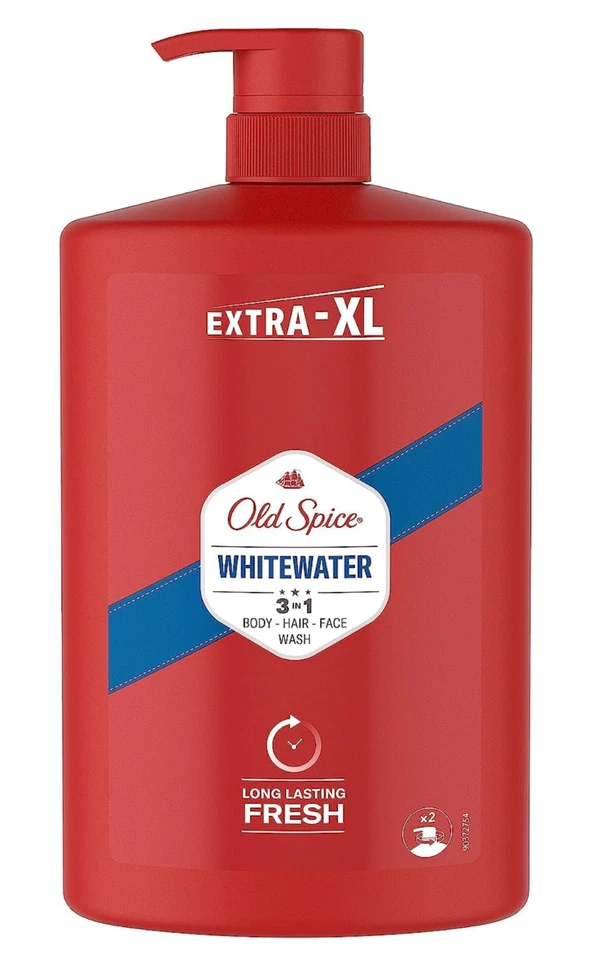 ✅Old Spice Whitewater Duschgel Shampoo Shower Gel Herren Körper Haar XXL 1000ml✅