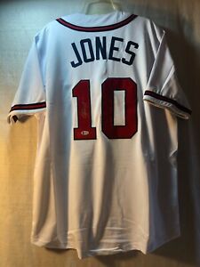 Chipper Jones Signed Autographed Atlanta Braves White Baseball Jersey Beckett
