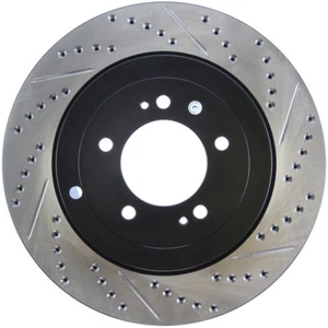 StopTech 127.46075L Rear Left Drilled Brake Rotor for 2008-15 Mitsubishi Lancer - Picture 1 of 14