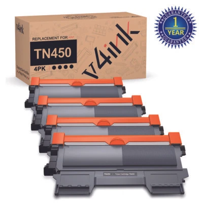 V4ink 4PK High Yield TN450 Toner Cartridge for Brother HL-2270DW 2240 MFC-7360N - Image 1 of 4