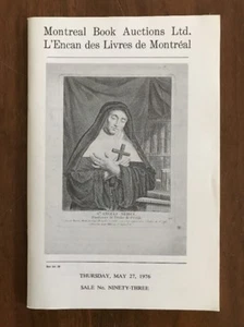 Montreal Book Auctions Catalogue 93 Codeword BABBAGE Rare Books May 27 1976 - Imagen 1 de 5
