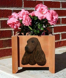 English Cocker Spaniel Planter Flower Pot Liver - Picture 1 of 1