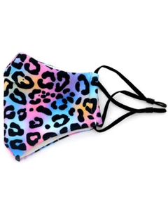 Multi Color Rainbow Tie Dye Leopard Washable Reusable Mask Mouth Face Covering - Picture 1 of 2