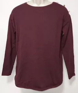 Michael Kors Merlot Suéter Ligero Botones Dorados Talla S ¡Nuevo con Etiquetas! Precio de venta sugerido por el fabricante $110.00 - Imagen 1 de 5