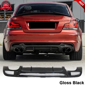 Fits BMW E82 120i 125i 135i M Sport 07-13 Gloss Rear Bumper Diffuser Lip Spoiler - Foto 1 di 12