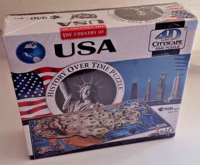 History Over Time USA Puzzle 950+ pcs 4-D NIB Sealed 14+ - Image 1 of 3
