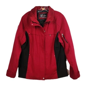 ZeroXPosure 60% Wolle Mantel Damen Gr. L rot durchgehender Reißverschluss Taschen isoliert - Bild 1 von 6